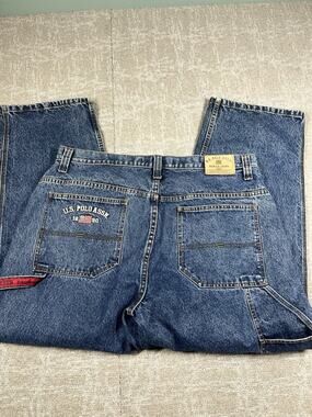 Vintage US Polo Assn Y2K Baggy Carpenter Logo Jean Men Size 40x30